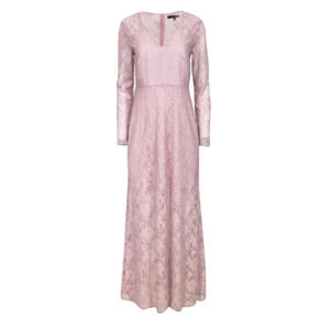 EUC size 6 BCBG MaxAzria Floral Lace Gown Pink